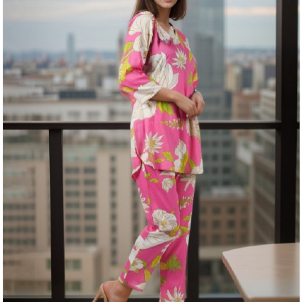 Floral Printed Top With Trouser